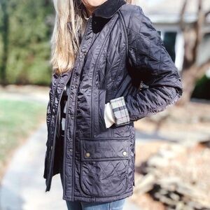 Barbour Quilted Jacket in Navy and Black